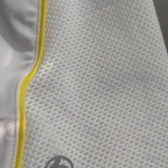 Lija Canada white yellow women's racerback workout tank top - Picture 6 of 13